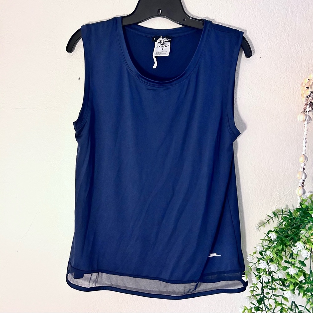 navy blue active tank top